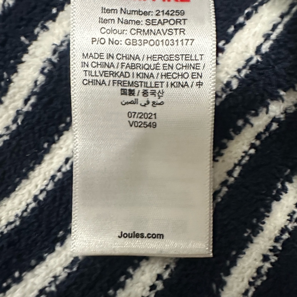 Joules Seaport Chenille Women’s 12 Striped Navy and White Sweater - Picture 8 of 8